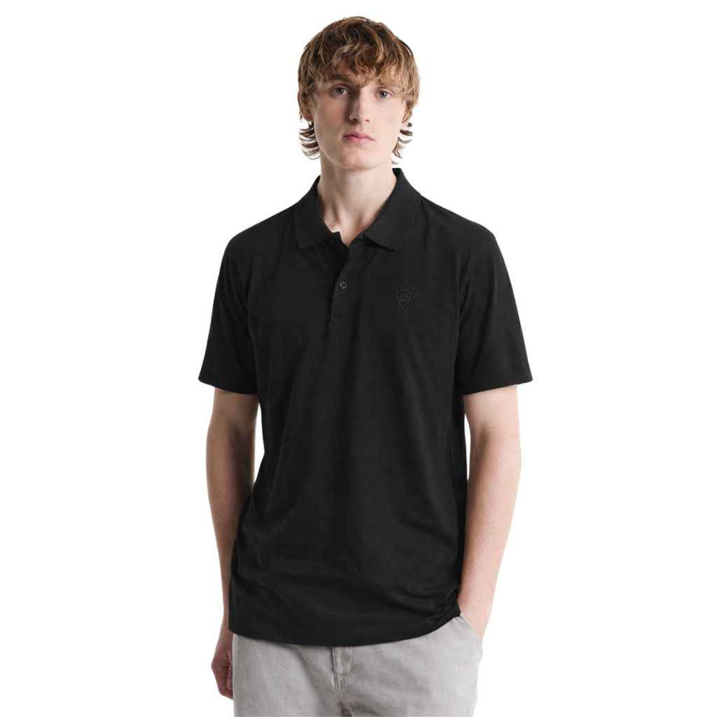 Black Color Half Sleeves Designer Polo T-Shirt (A-3549)