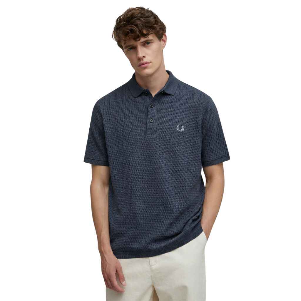 Self Texture Grey Dry Fit Polo (A-3114)