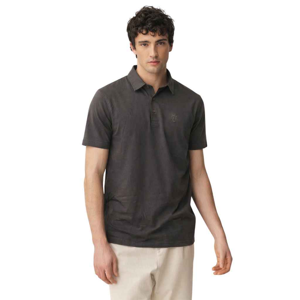 Glacier Grey  Half Sleeves Designer Polo T-Shirt (A-3549)