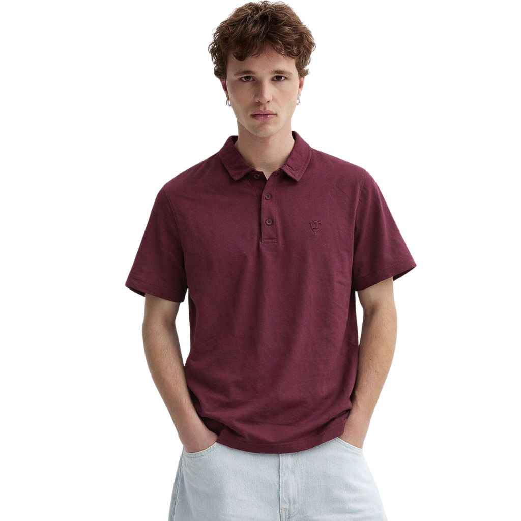 Burgundy Color Half Sleeves Designer Polo T-Shirt (A-3549)