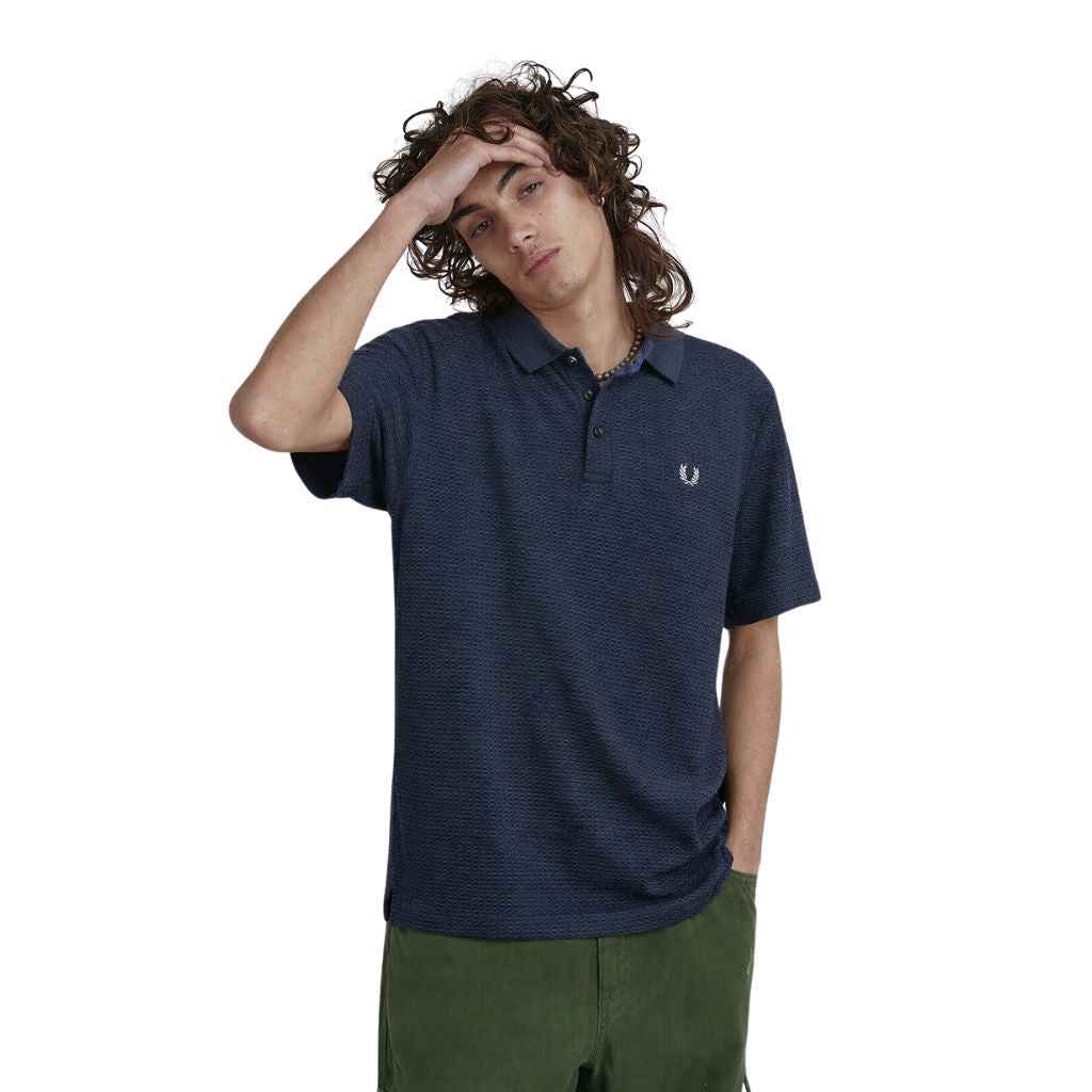 Self Texture Grey Dry Fit Polo (A-3114)