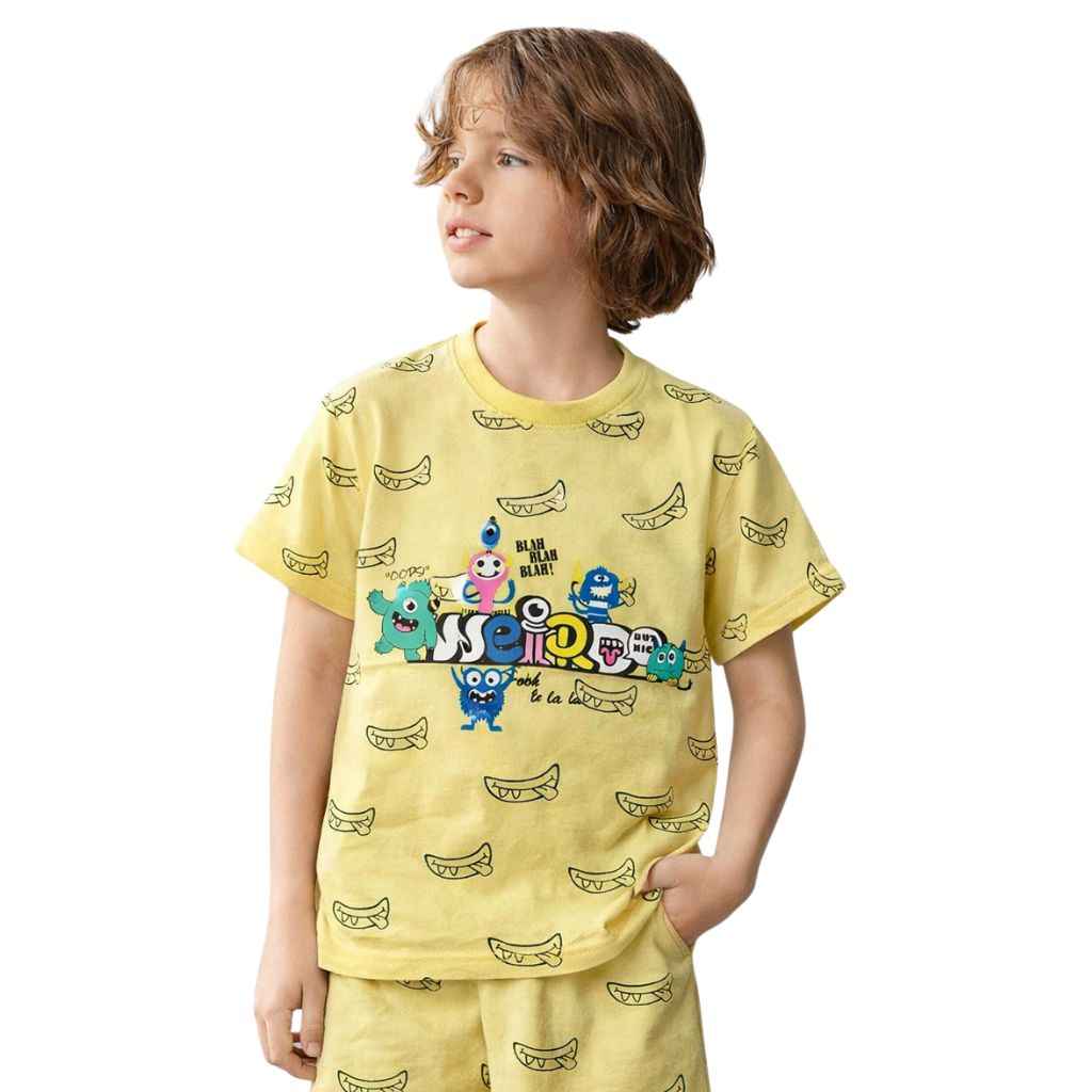 Light Lemon Printed Tee (A-160