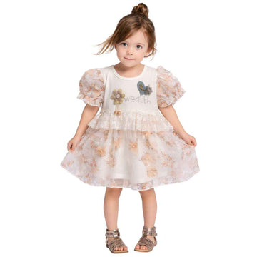 Girl Floral Printed Frock (A-3186)