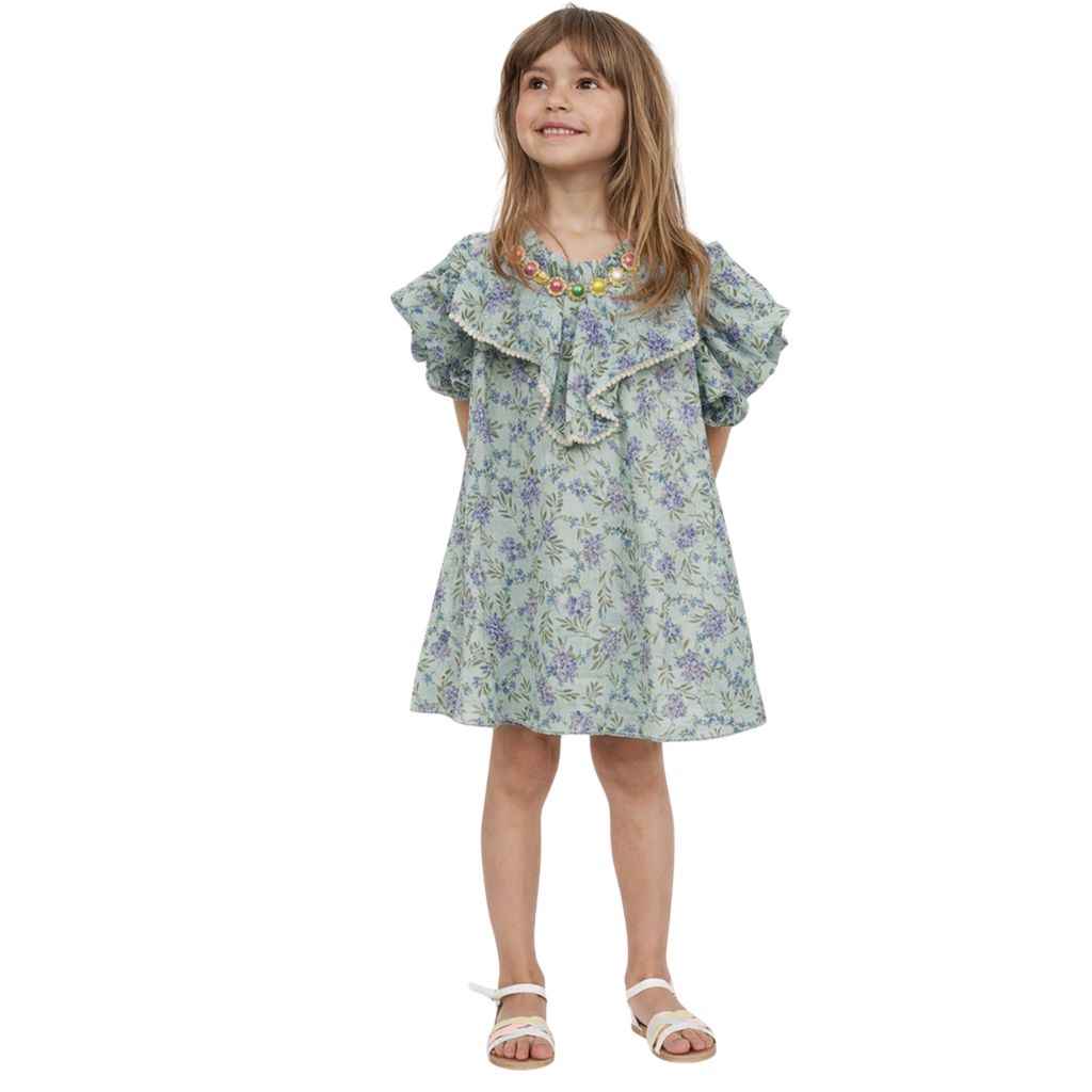 Girls Floral Printed Frock (A-3184)