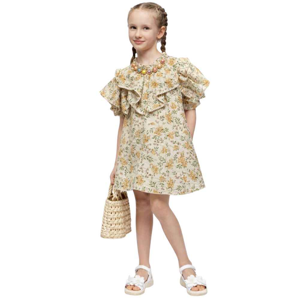Floral Girl Printed Frock (A-3184)