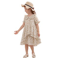 Off White Floral Printed Girls Frock (A-3180)