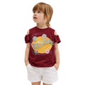 Maroon Bloom Printed Girls Printed Tee (A-1610)