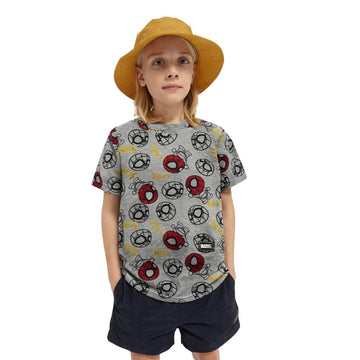 Heather Grey Spider-Man Print Tee (A-1392)