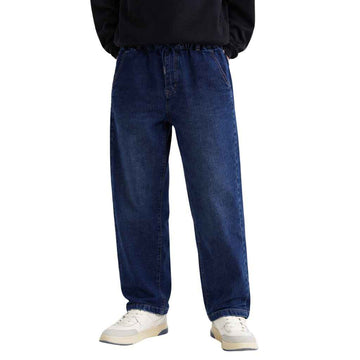 Dark Blue Baggy Lose Fit Style Mens Denim Jeans (A-3997)