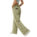 Olive Green Slouchy Denim Waist Detail (A-2957)