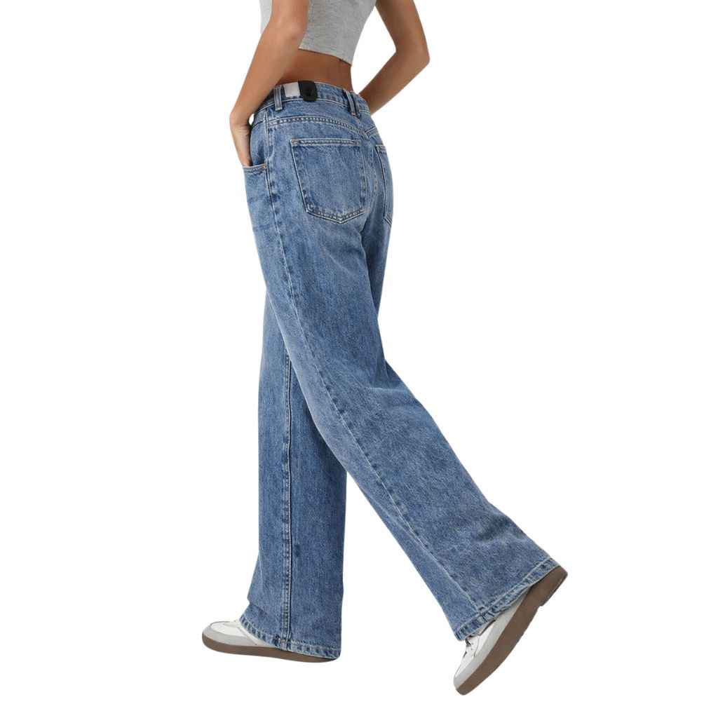 Powder Blue Women's Wide Lag Jeans (A-2968)