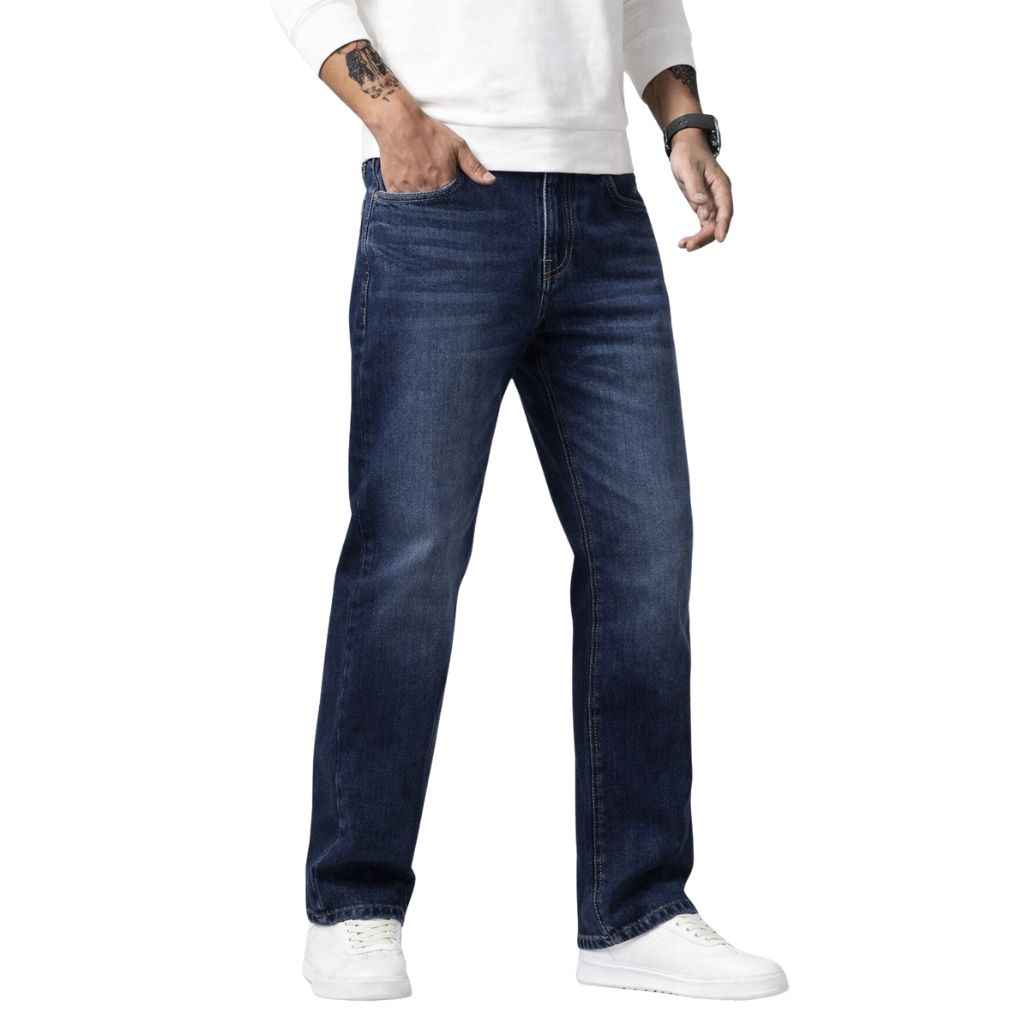 Dark Blue Mens Classic Denim Jeans (A-4002)
