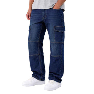 Mens Baggy Cargo Style Six Pocket Denim (A-4004)