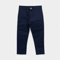 Navy Blue Boys Straight-Fit Cotton Chinos (A-3922)