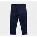 Navy Blue Boys Straight-Fit Cotton Chinos (A-3922)