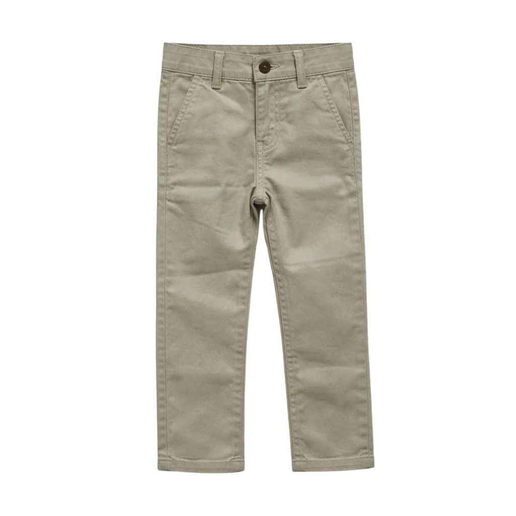 Beige Boys Straight-Fit Cotton Chinos (A-3926)