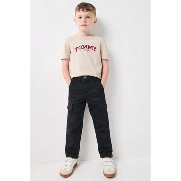 Black Six Pocket Cotton Chinos Cargo Pant (A-3972)