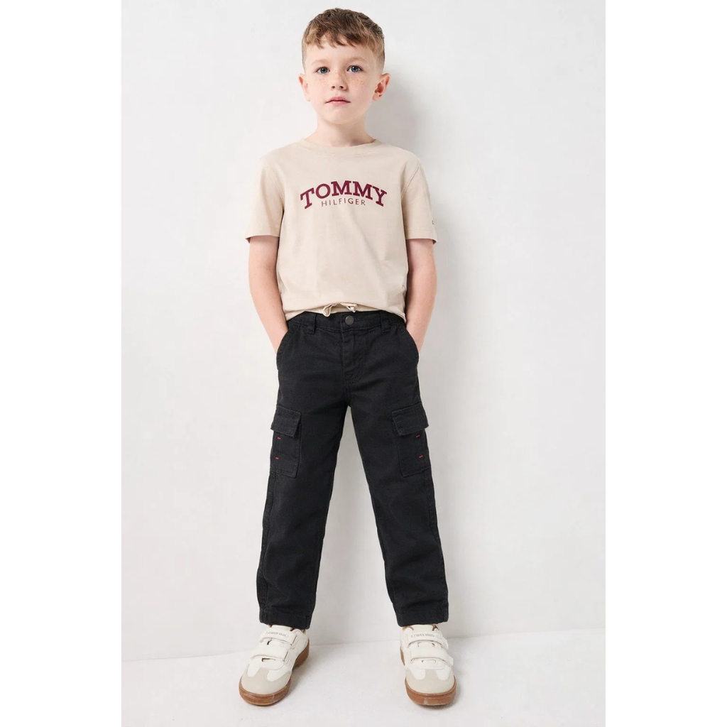 Black Six Pocket Cotton Chinos Cargo Pant (A-3972)