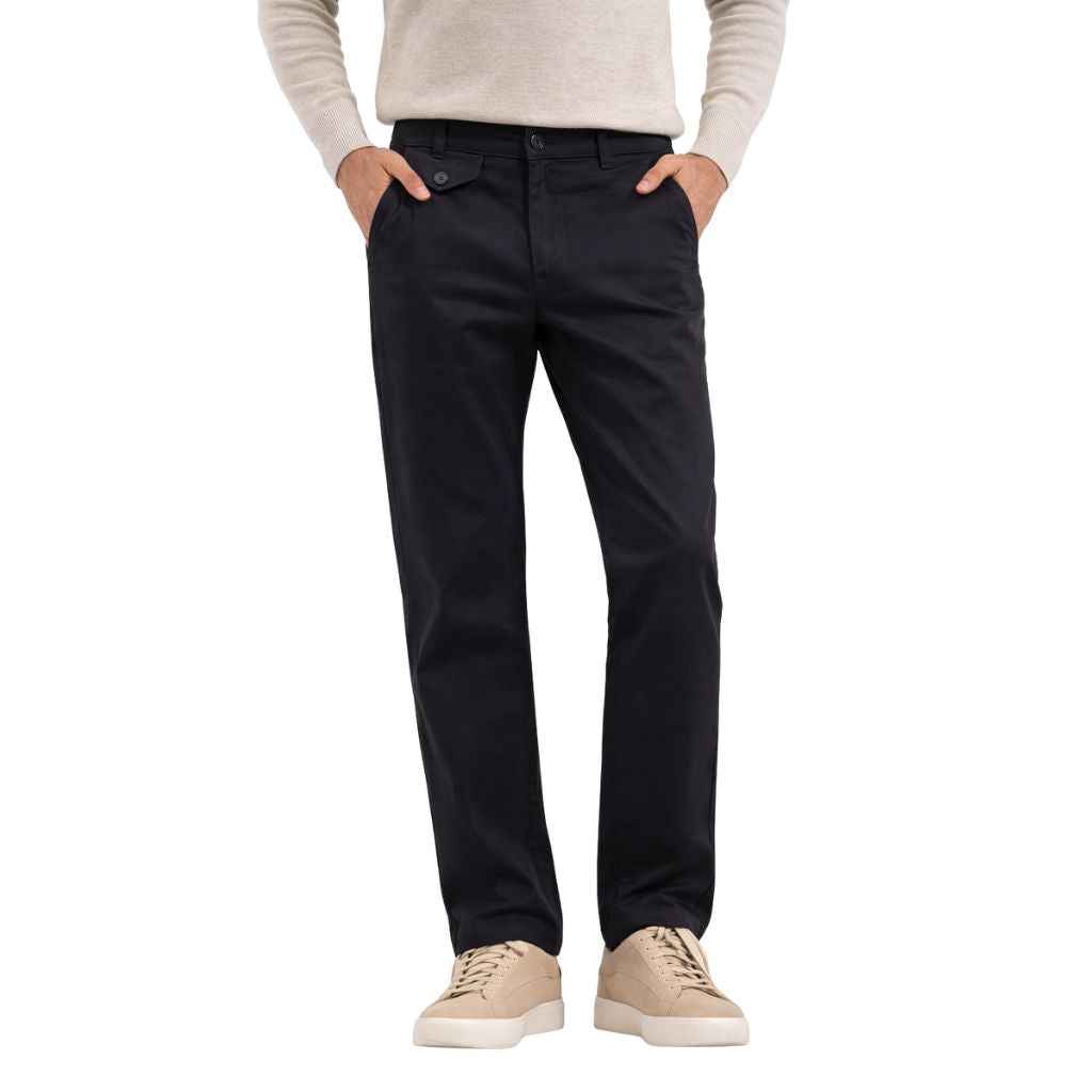 Black Cross Pocket Style Mens Casual & Formal Cotton Chino Pant (A-4022)
