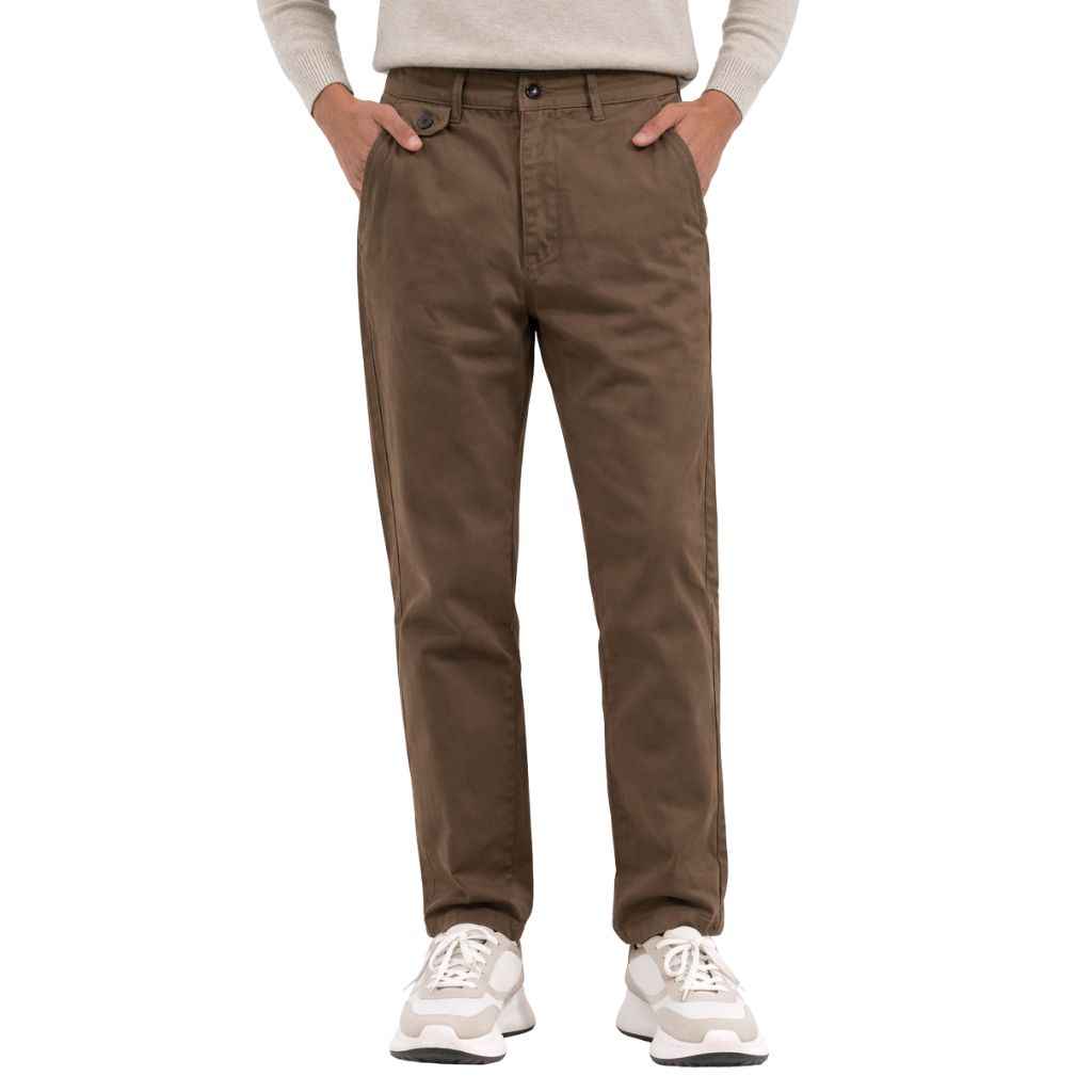 Light Brown Cross Pocket Style Mens Casual & Formal Cotton Chino Pant (A-4026)