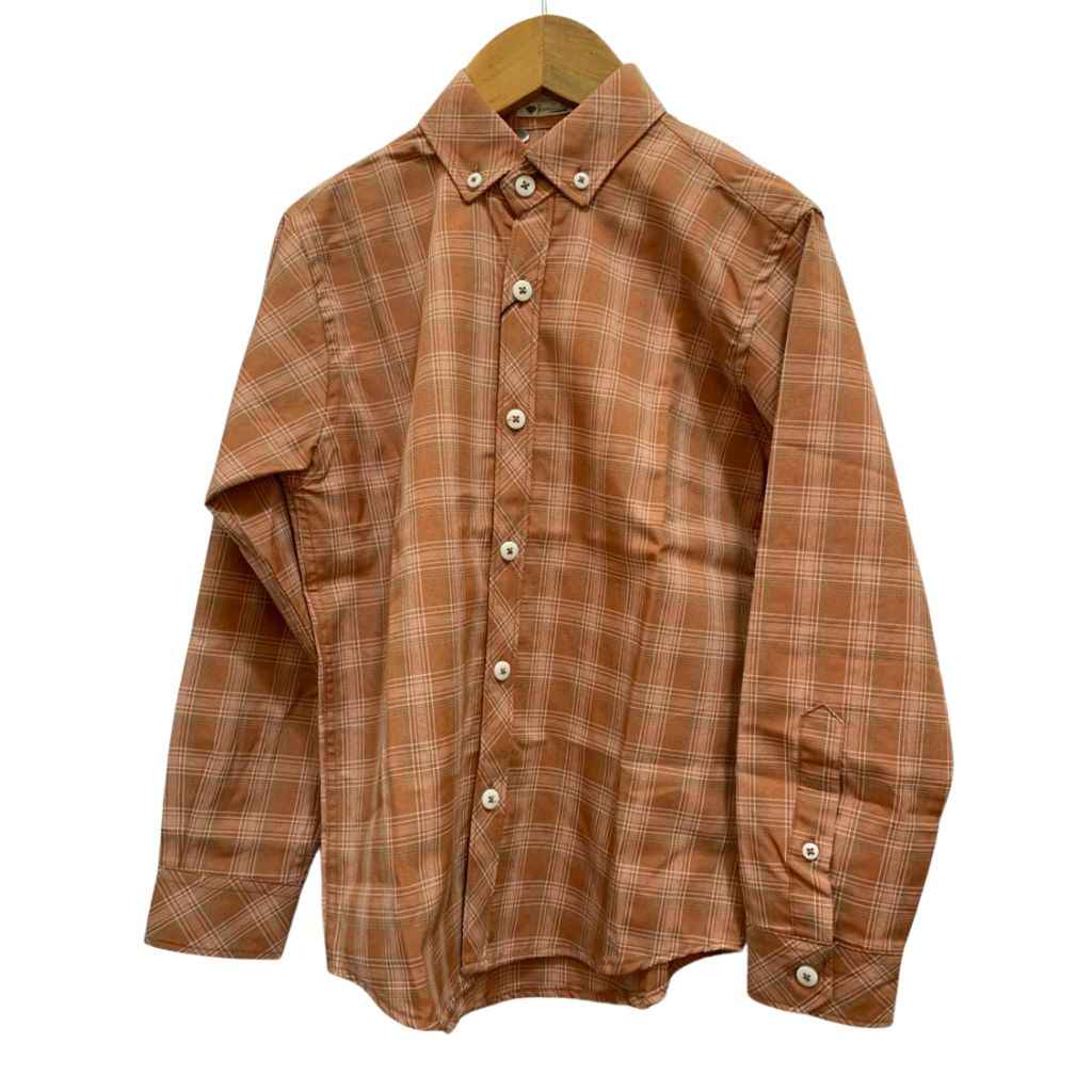 Light Orange Boys Checkered Shirt (A-1827)