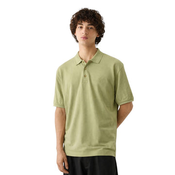 Olive Green Lemon Denim Polo  (A-3408)