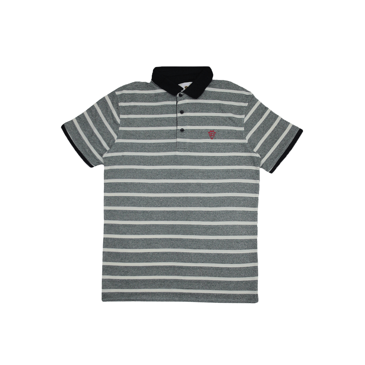 MENS ORGANIC STRIPED COLAR TSHIRT - LEMON DENIM