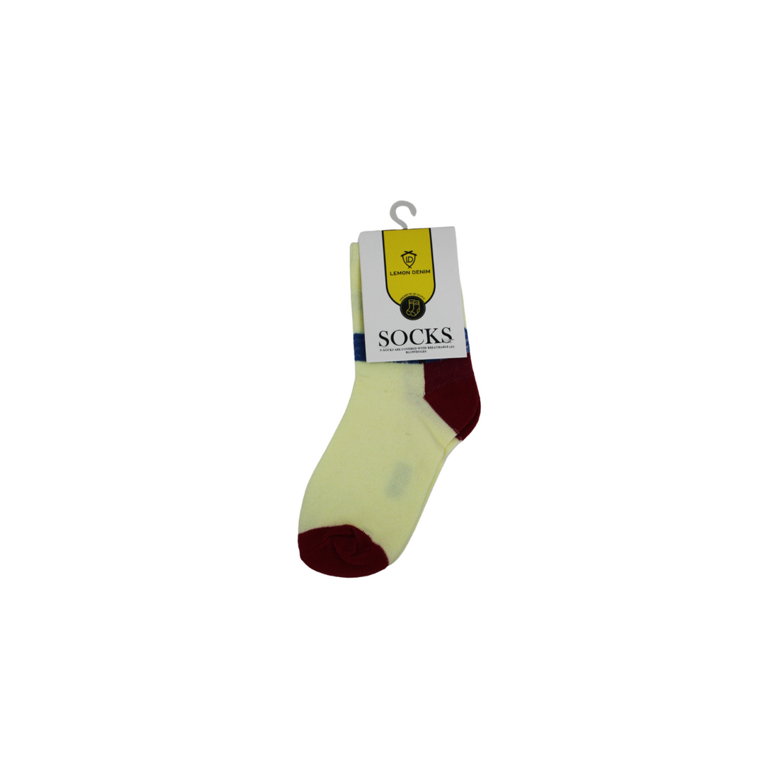 Yellow Red Teddy Print Socks for Kids - Multi Teddy Design - LEMON DENIM