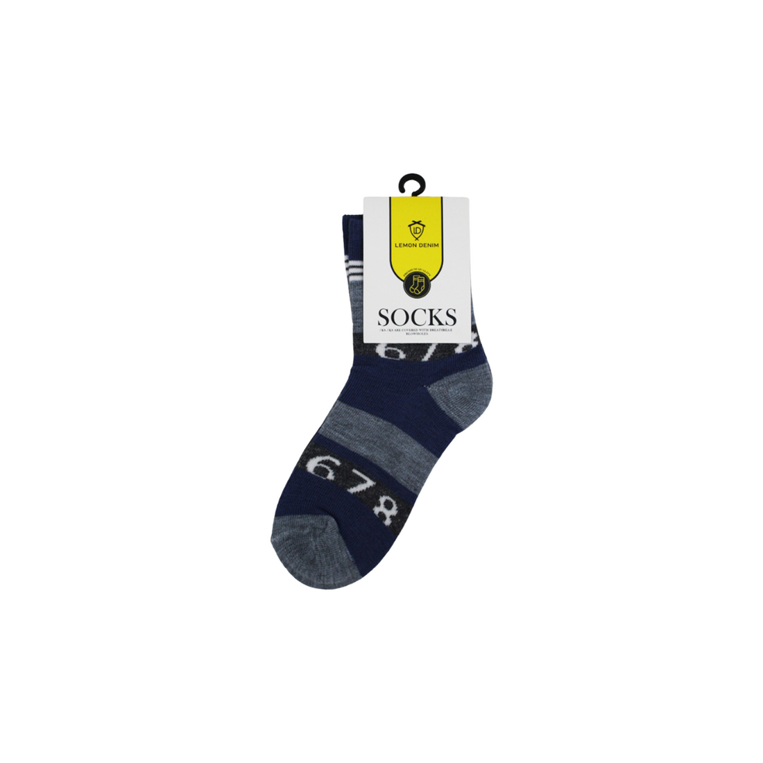 Blue Teddy Print Kids Socks - Cute Multi Teddy Design A-2221 - LEMON DENIM