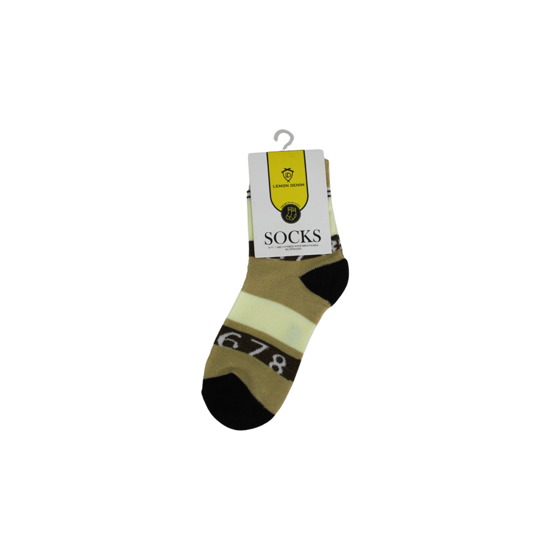 Yellow Teddy Print Kids Socks - Cute Multi Design for Children A-2220 - LEMON DENIM