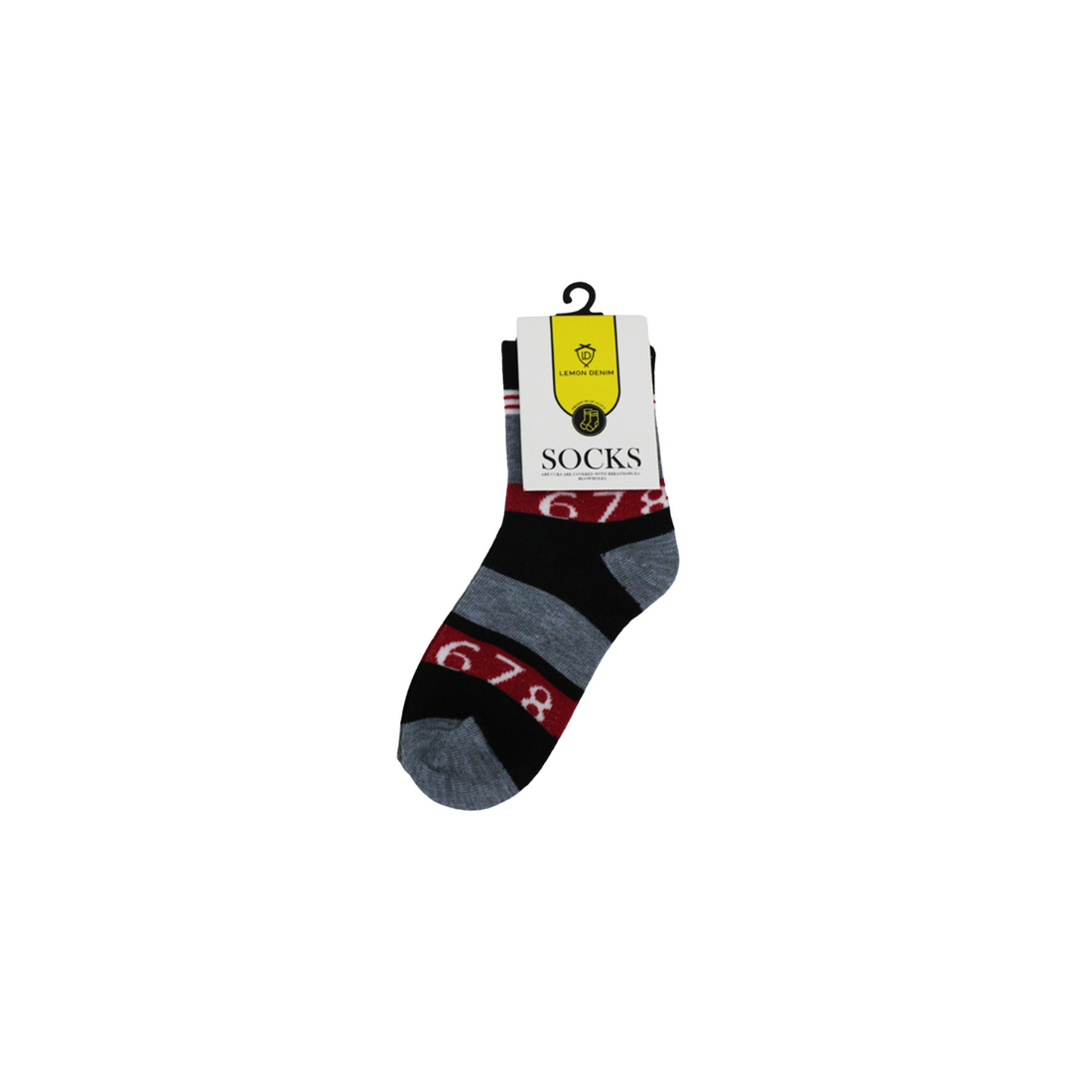 Black Teddy Print Kids Socks - Cute Multi Design A-2229 - LEMON DENIM