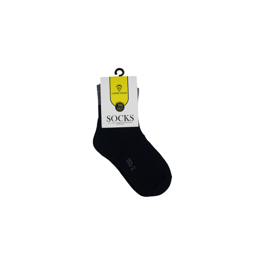 Black Kids Designer Socks - Stylish and Trendy Footwear for Children A-2217 - LEMON DENIM