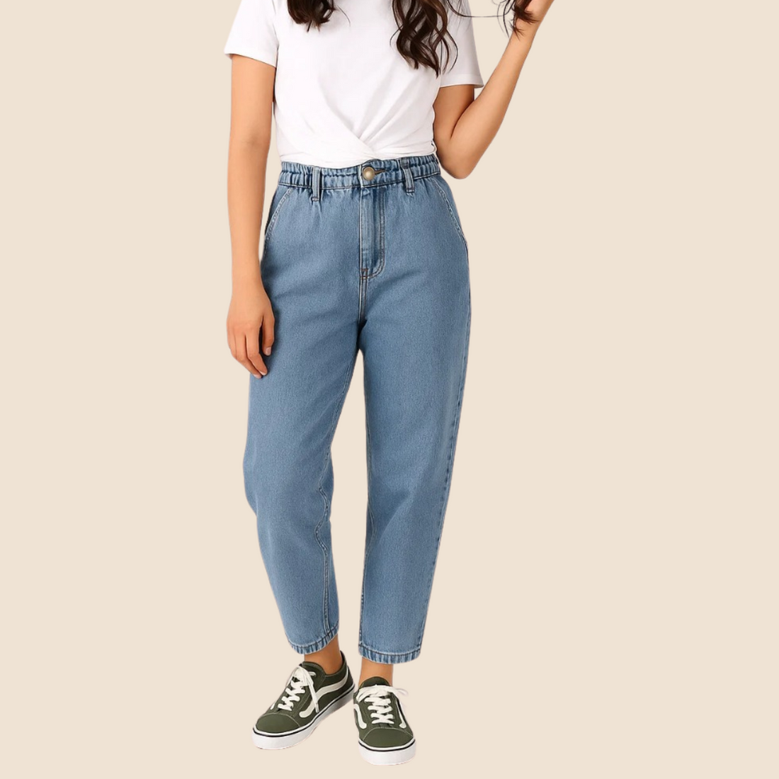 Salouchy Denim Waist Detail A-2887 for Stylish Comfort