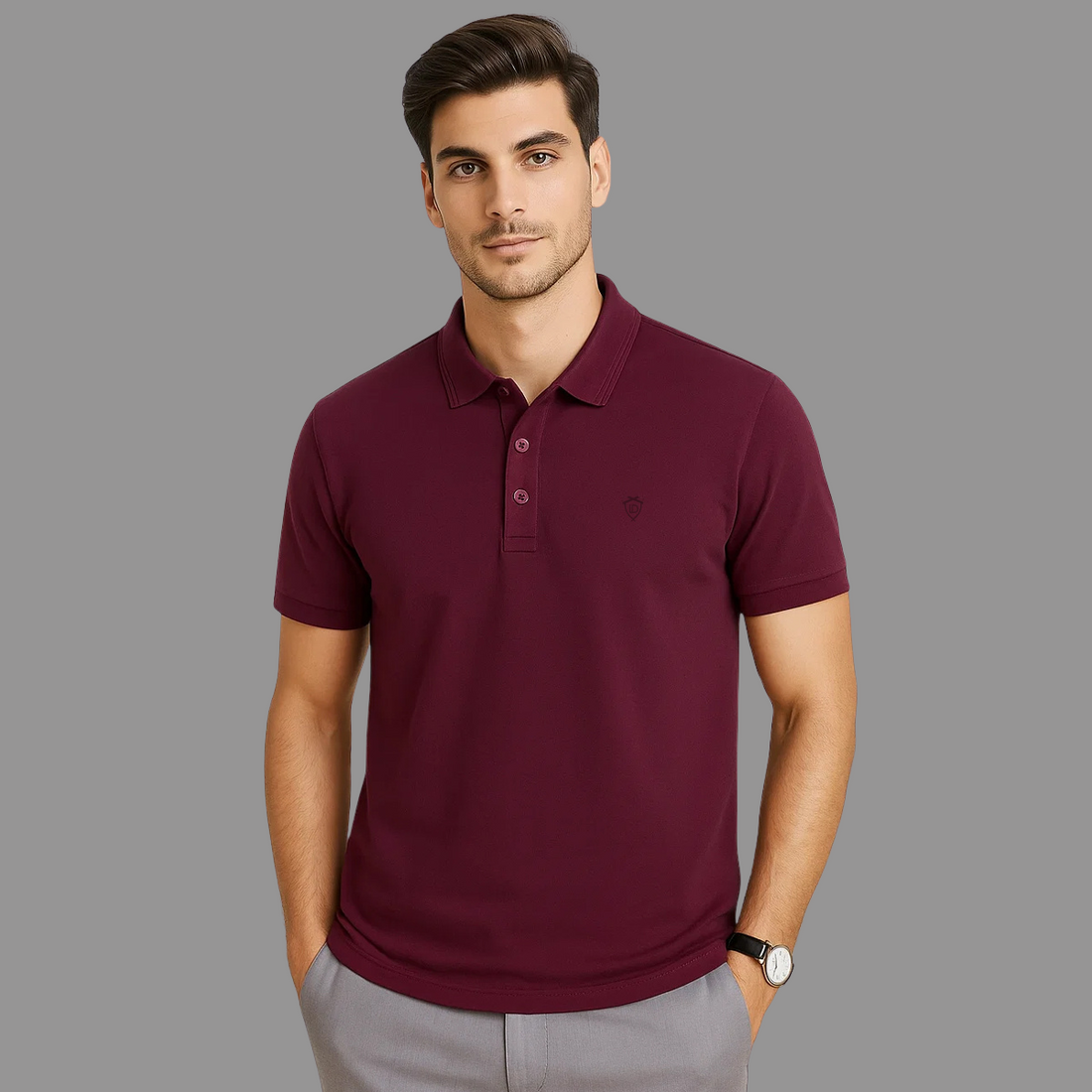 BASIC P.K FABRIC POLO (A-3408) - LEMON DENIM