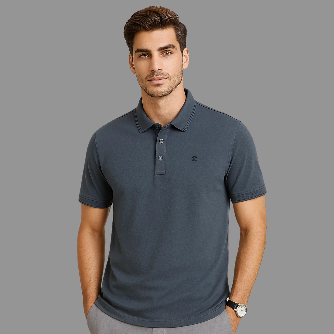 BASIC P.K FABRIC POLO (A-3408) - LEMON DENIM