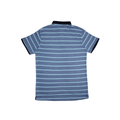 MENS ORGANIC STRIPED COLAR TSHIRT - LEMON DENIM