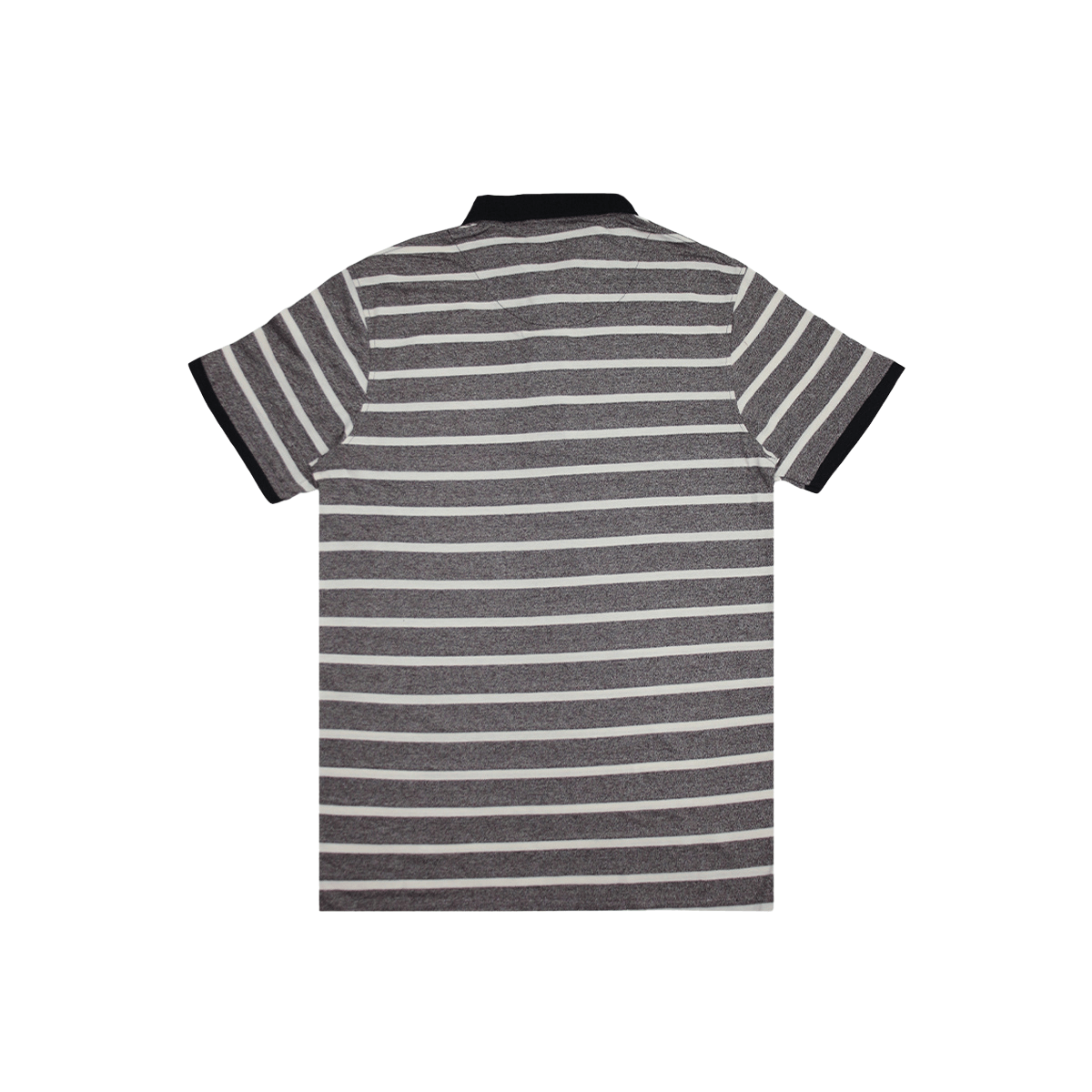MENS ORGANIC STRIPED COLAR TSHIRT - LEMON DENIM