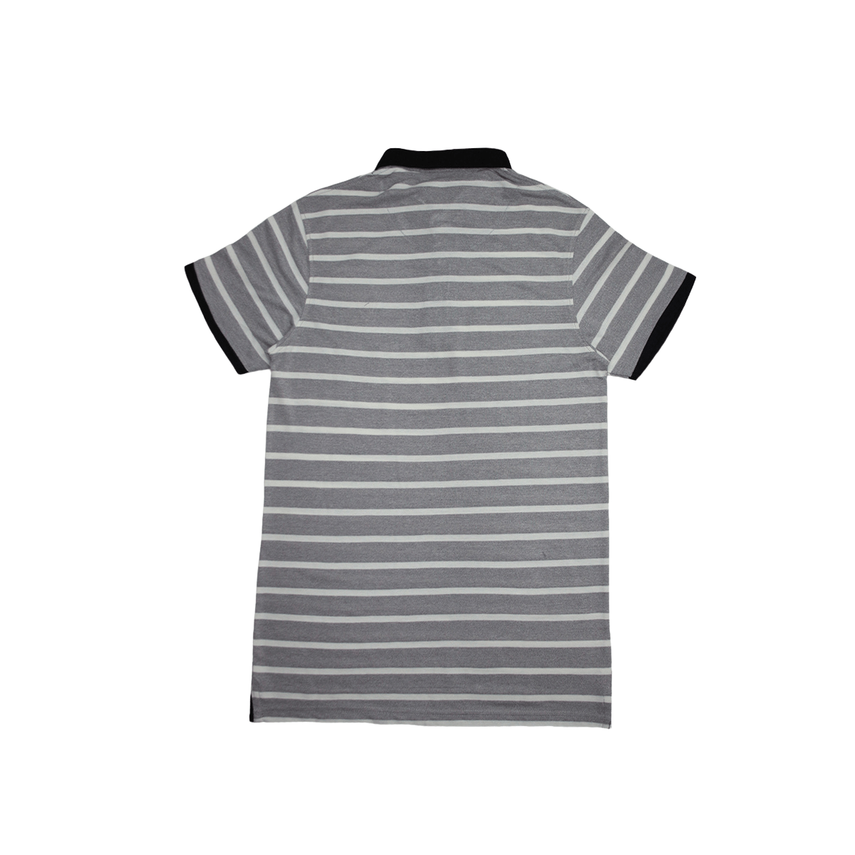 MENS ORGANIC STRIPED COLAR TSHIRT - LEMON DENIM