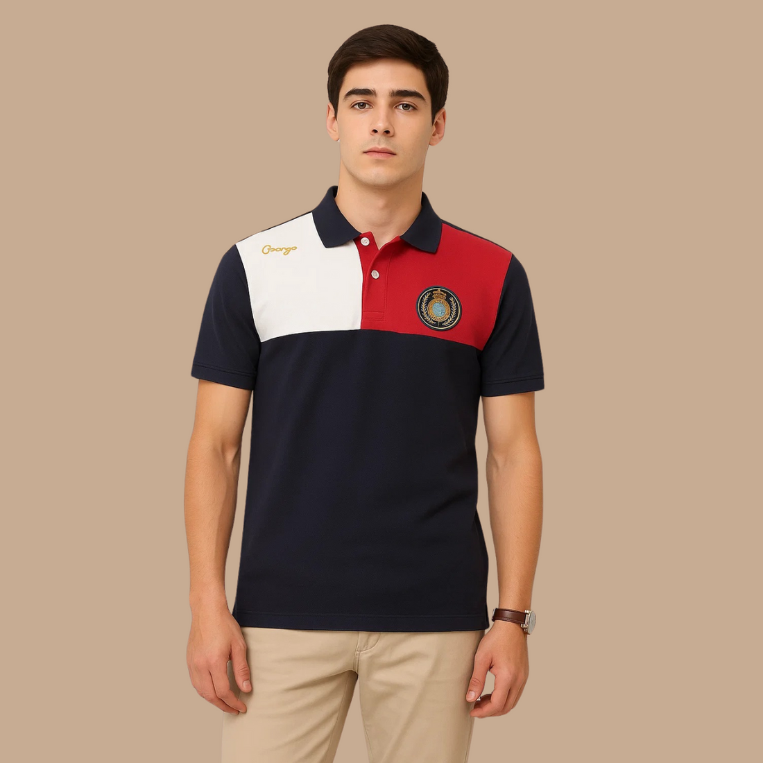 Mens Embroidered Polo Shirt - Contrast Design (A-3459)