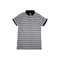 MENS ORGANIC STRIPED COLAR TSHIRT - LEMON DENIM