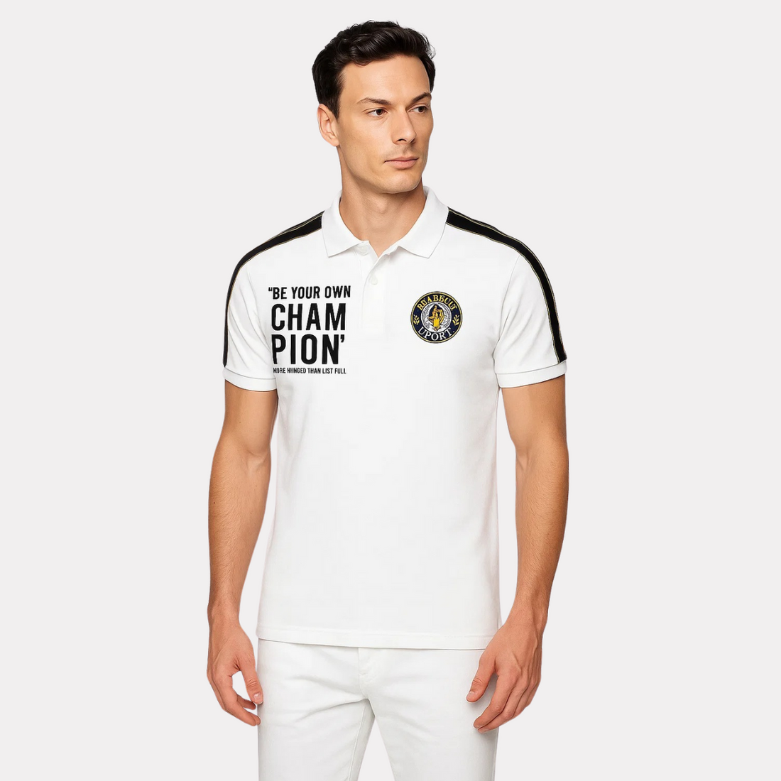 Mens Embroidered Contrast Polo (A-3458)