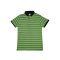 MENS ORGANIC STRIPED COLAR TSHIRT - LEMON DENIM