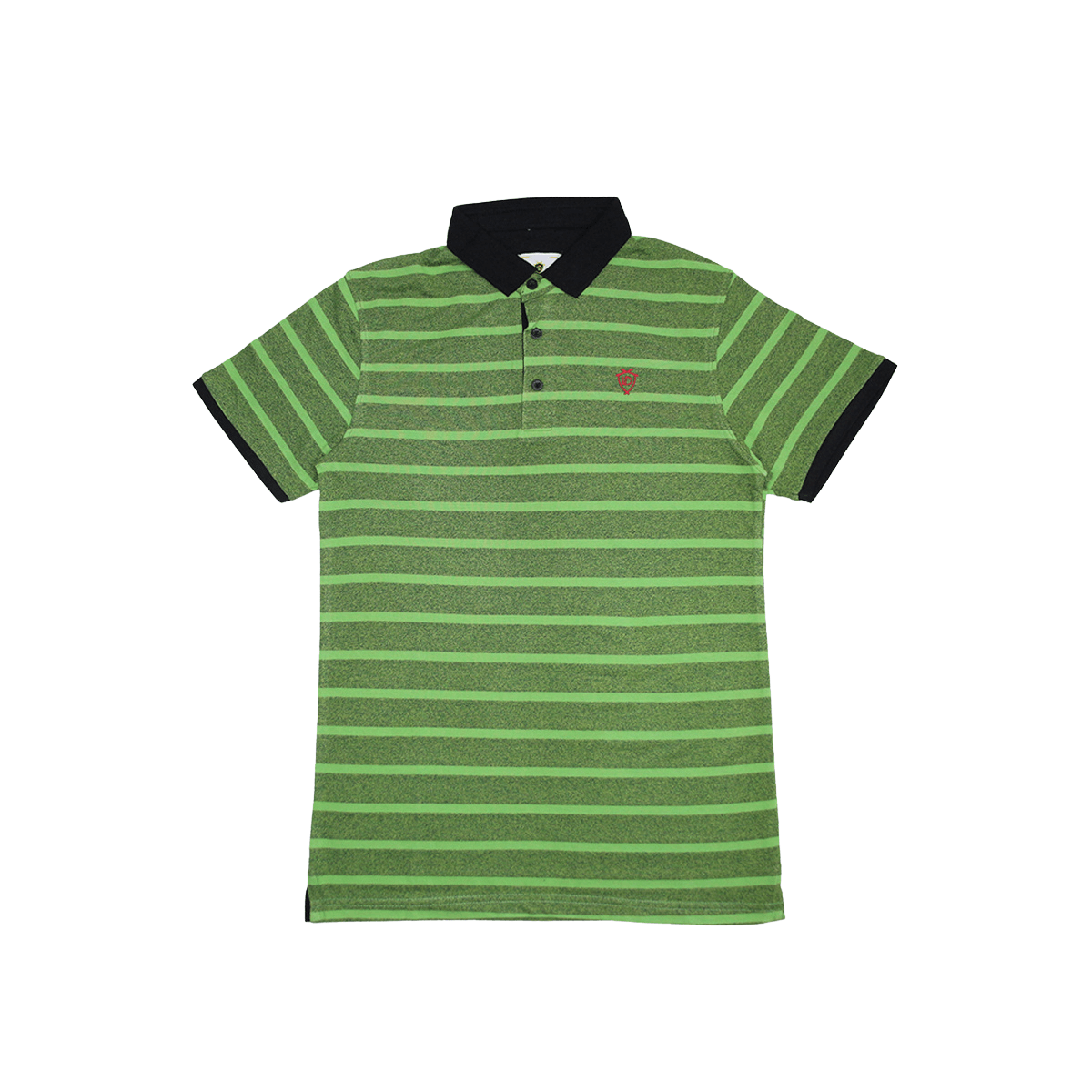 MENS ORGANIC STRIPED COLAR TSHIRT - LEMON DENIM