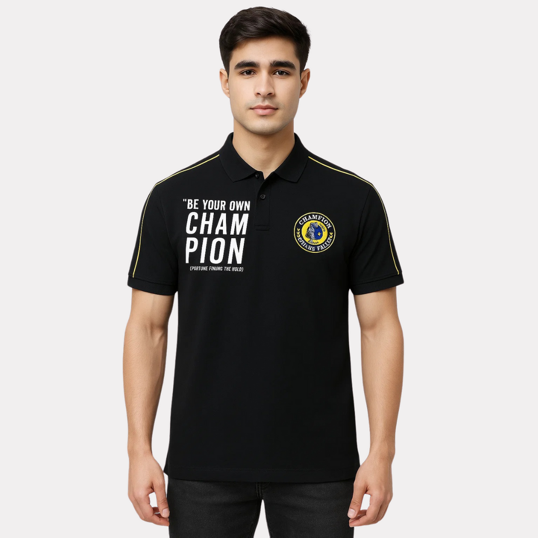 Mens Embroidered Contrast Polo (A-3458)