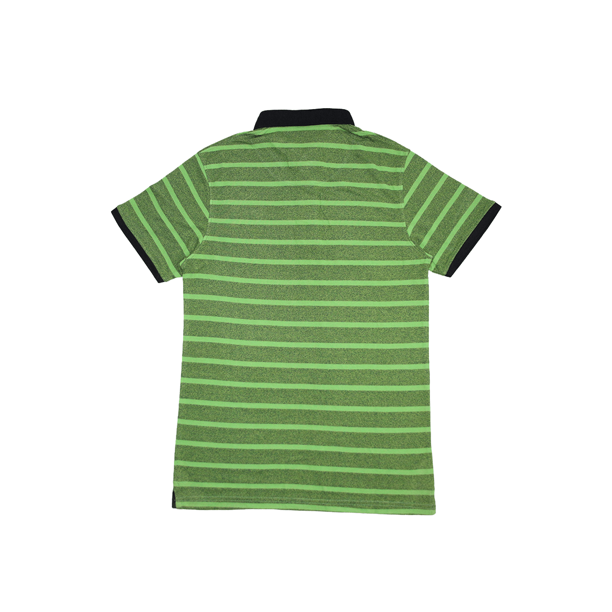 MENS ORGANIC STRIPED COLAR TSHIRT - LEMON DENIM