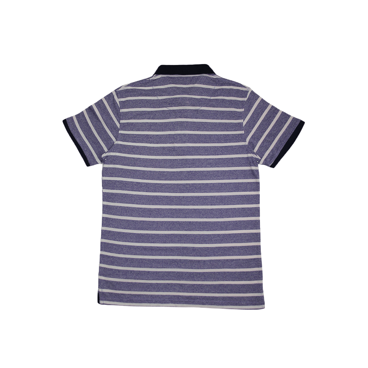 MENS ORGANIC STRIPED COLAR TSHIRT - LEMON DENIM