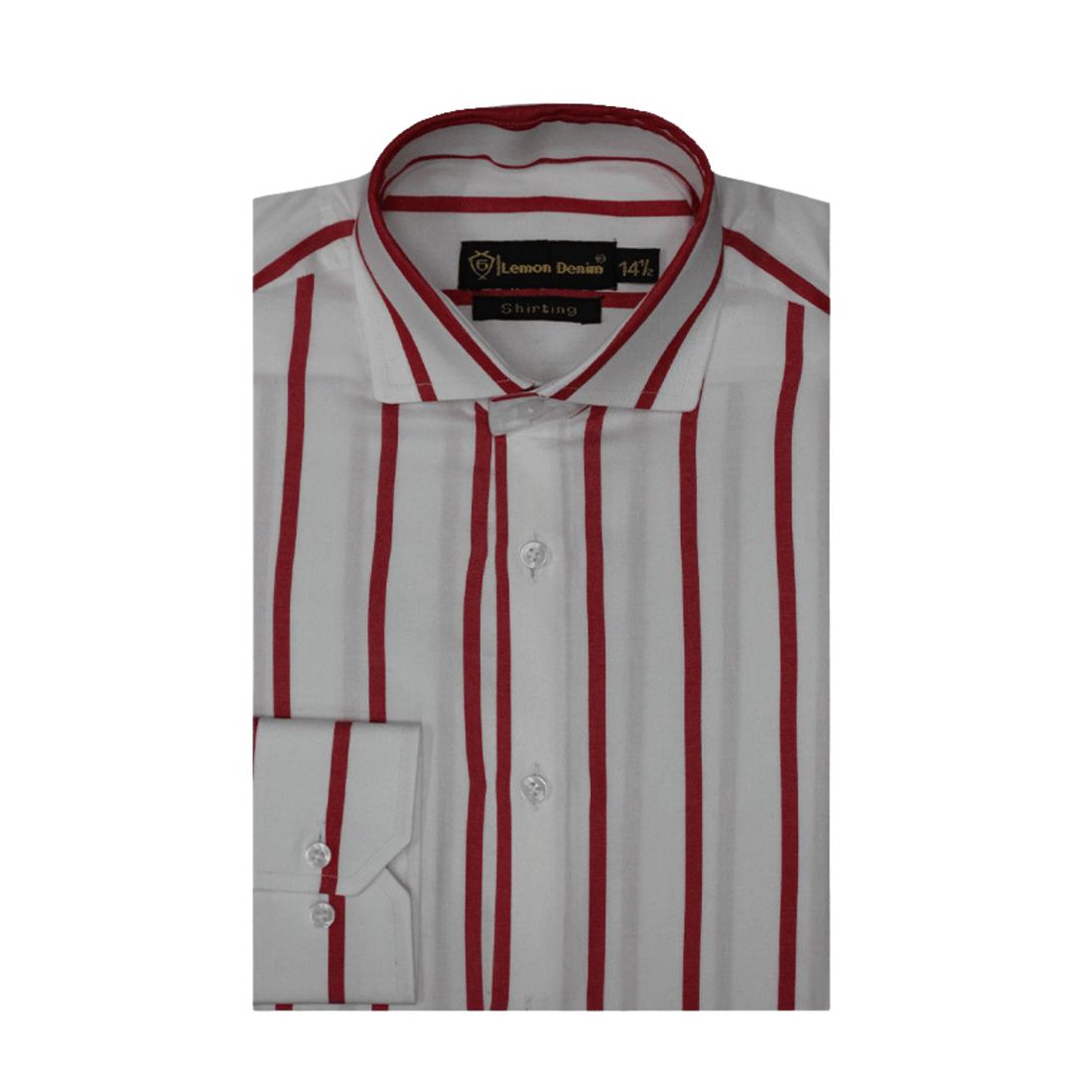 Mens Red Dress Shirt with Formal Lining Stripes in Red