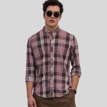 Mens Down Collar Casual Shirt (A-3841)