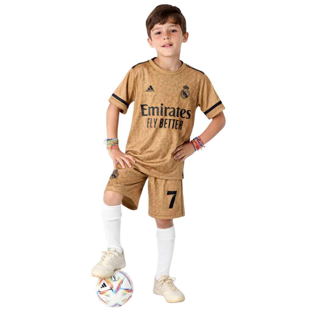 Light Orange Boys Football Co-Ord Set (A-1394)