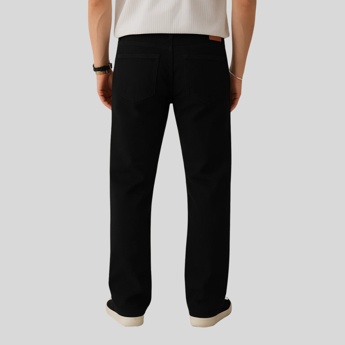 Black Stretchable Denim Jeans A-3376 - Comfortable and Stylish Fit - LEMON DENIM